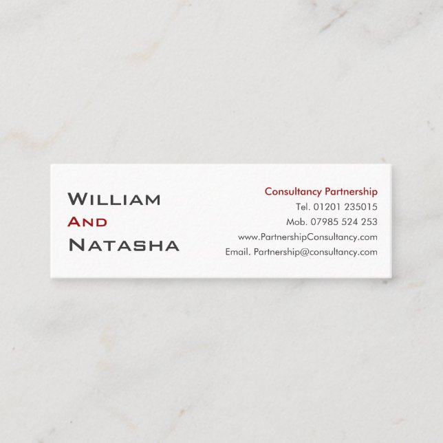 Mini-profilkort - Konsultpartnerskap Mini Visitkort (Framsida)