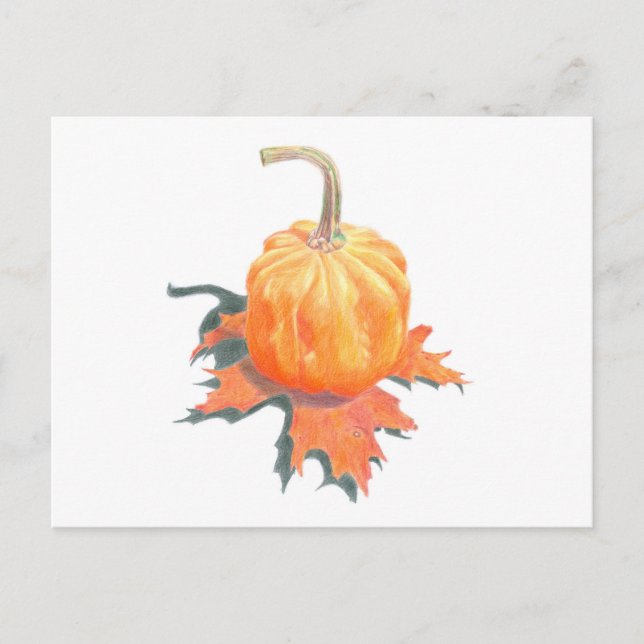 Mini Pumpkin på Oak Löv Vykort (Framsida)