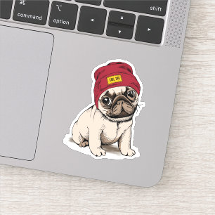 Mini Puppy Hipster Pug Klistermärken