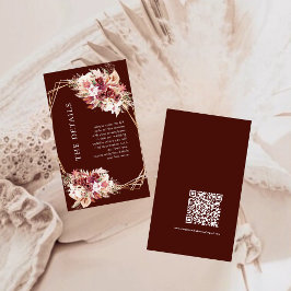 Mini QR Code Terracotta Boho Wedding Details Tilläggskort