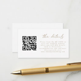 Mini QR-kod Enkel guldskrift Bröllopsdetaljer Tilläggskort