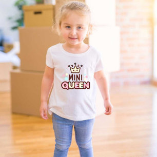 Mini Queen tryckte Modern White T-shirt