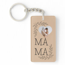 Mini Rectangle Keychain med Heart Photo Ram