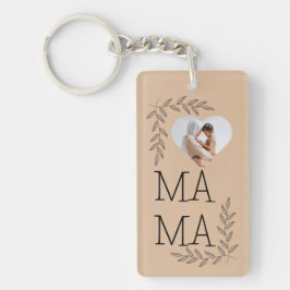 Mini Rectangle Keychain med Heart Photo Ram Nyckelring