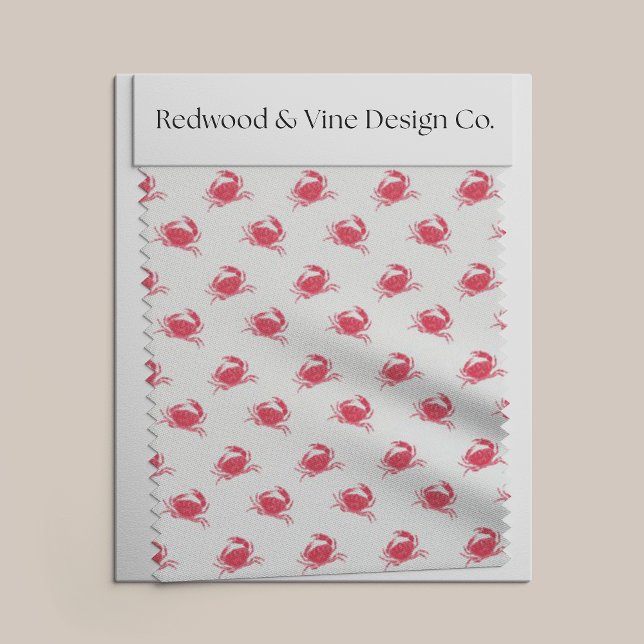 Mini Red Crab Nautical Preppy Skriv ut Tyg (Skapare uppladdad)