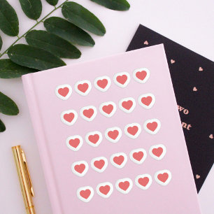 Mini Red Hearts Stickers Set Klistermärken