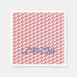 Mini Red Lobsters White Maine Blue LOBSTAH Lokals Pappersservett