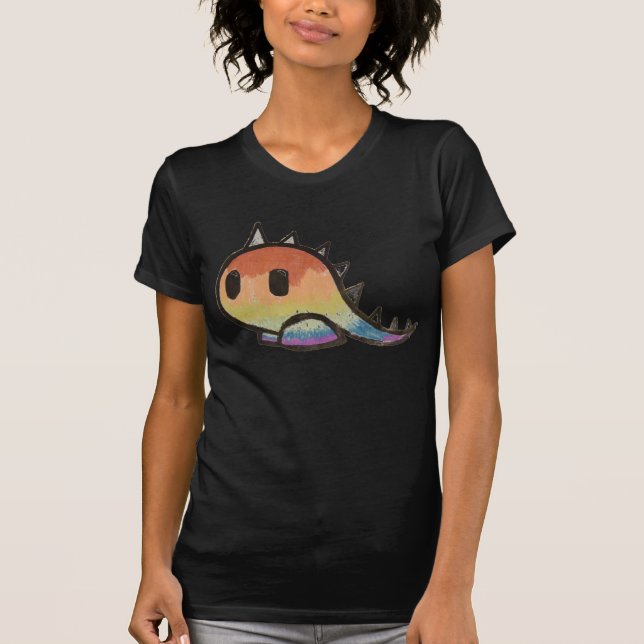 Mini- regnbågedinosaur t shirt (Framsida)