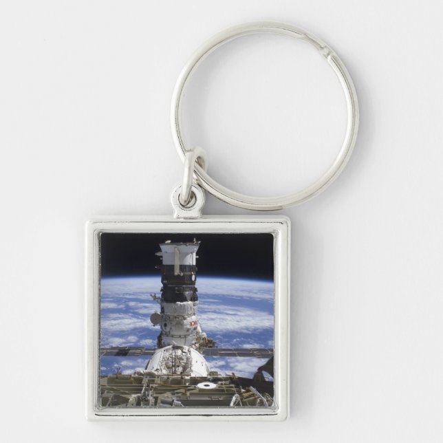 Mini Research Module 2 Fyrkantig Silverfärgad Nyckelring (Framsidan)