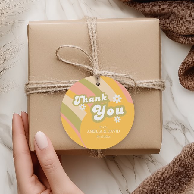 Mini Retro Sunshine Pojke Shower Tack Gåvor Etiketter (Skapare uppladdad)