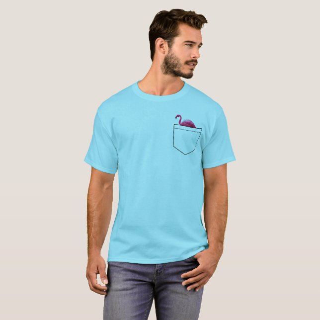 Mini Rosa Flamingo Shirt Pocket Pet Ro Feather G Tröja (Hel framsida)