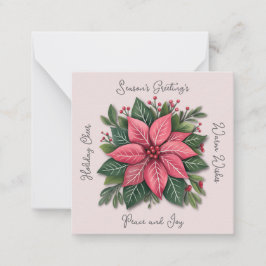 Mini rosa julstjärna Icke-konfessionell jul Anteckningskort