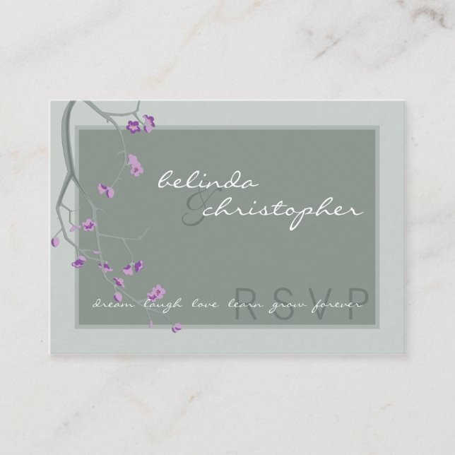 MINI RSVP SVARSRUTAN :: körsbärsblommor 6L Tilläggskort (Framsida)