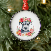 Mini Schnauzer Blommig