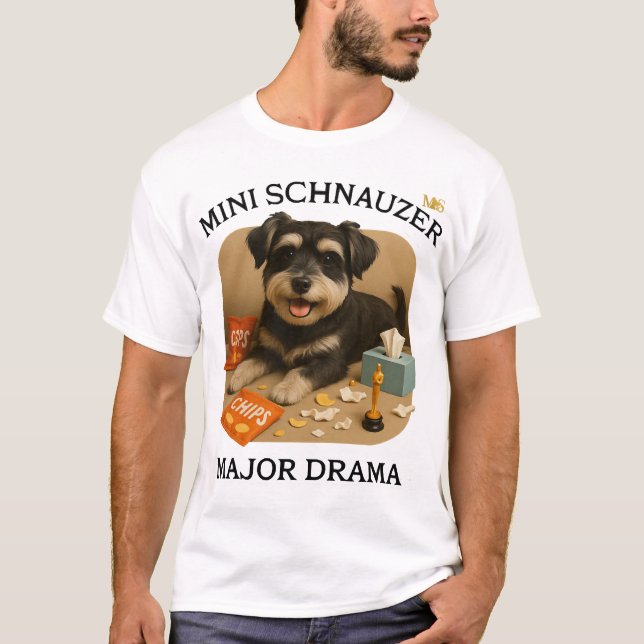 Mini Schnauzer Hundälskare  T Shirt (Framsida)