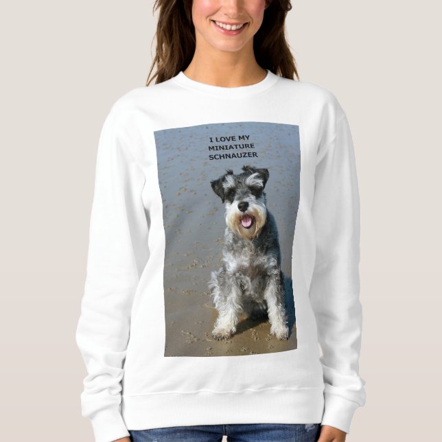 mini schnauzer-kärlek w pic t shirt (Framsida)