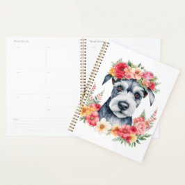 Mini Schnauzer Rosa Flowers Krona Red gult white