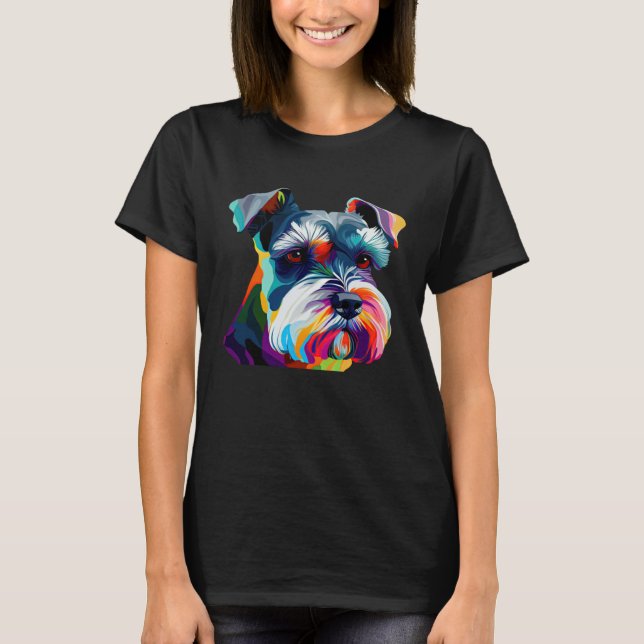 Mini Schnauzer  Schnauzer Pop Miniature Schnauzer T Shirt (Framsida)