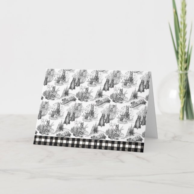 MINI SCHNAUZER Terrier Black Toile Tack Kort (Framsida)