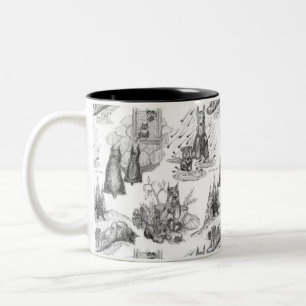 MINI SCHNAUZER Terrier Black Toile Två-Tonad Mugg