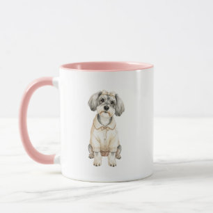 Mini Schnauzer Tjej Hund Illustration Mugg