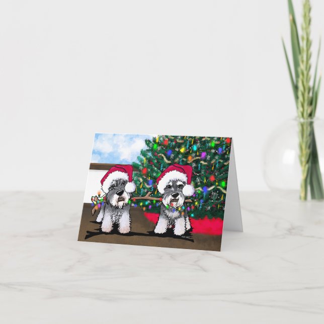 Mini Schnauzers julkort Helgkort (Framsida)