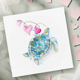 Mini Sea Turtle Valentines day Cards Anteckningskort