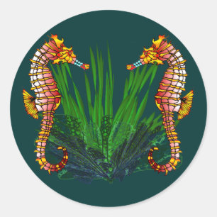 Mini Sequaruium Peeks Sea Horse Stickers Runt Klistermärke