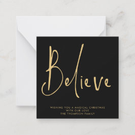 MINI | Simple Script Tro Guld Black Helgdag Anteckningskort