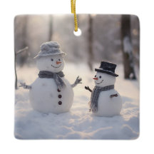 Mini-Snögubbar på en ljusdag