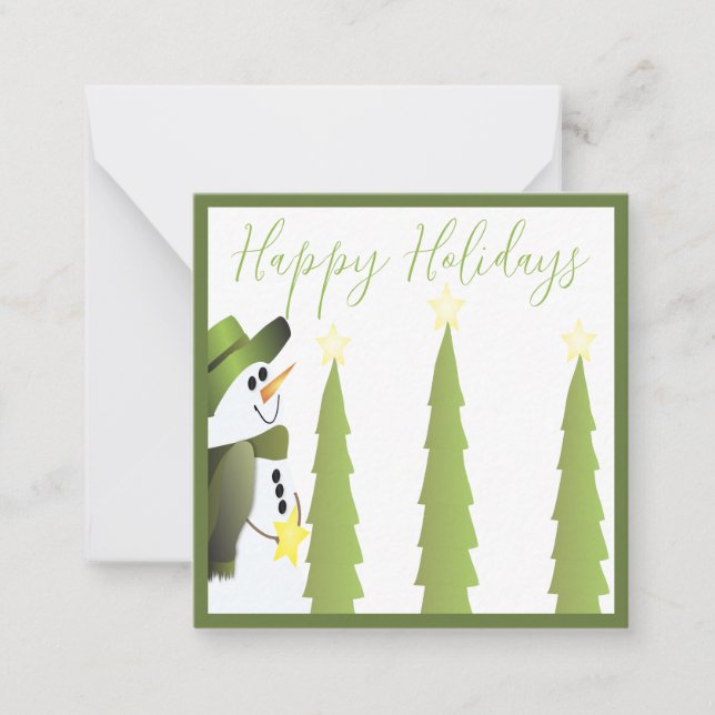 Mini Snögubbe till och från Pappra Anteckningskort (Framsida)