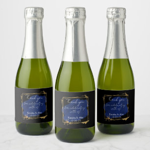 Mini Sparkling Vin flaska etikett för bröllop