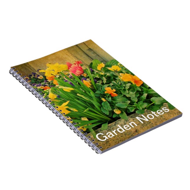Mini Springtime Garden Anteckningsbok Med Spiral (Högra Sidan)