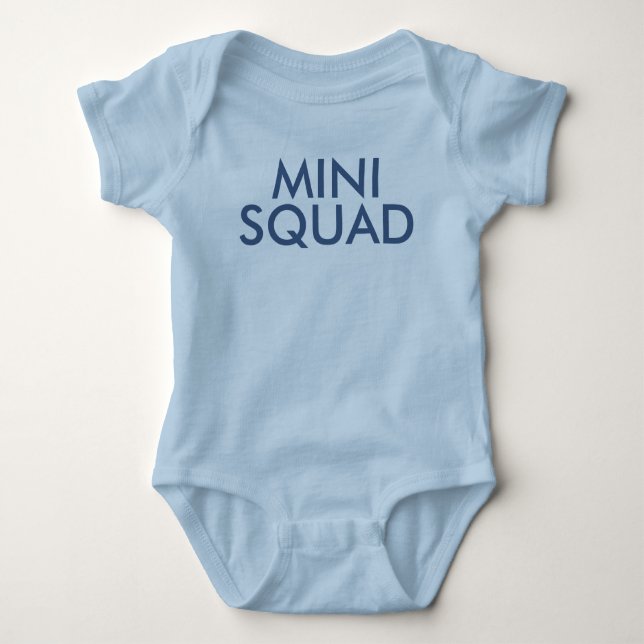 Mini Squad Cute Blue Boy Slogan Bodydräkt T Shirt (Framsida)