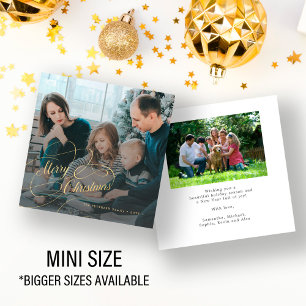 MINI STORLEK 2-familjfoto God jul helgdag Anteckningskort