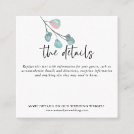 MINI STORLEK  Eukalyptus Bröllopsinformation Detal Tilläggskort