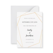 MINI STORLEK | Guld Geometric Bröllop spara datum