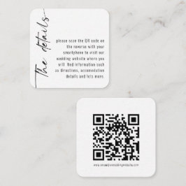 Mini Storlek Kalligrafi QR-kod i Färg Bröllop Tilläggskort