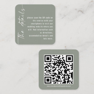 Mini Storlek Kalligrafi QR-kodsedel Bröllop Tilläggskort