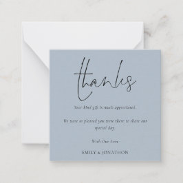 MINI STORLEK | Skript Foto Bröllop Dusty Blue Tack Anteckningskort