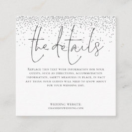 MINI STORLEKA Bröllop-informationsskript Silver Gl Tilläggskort