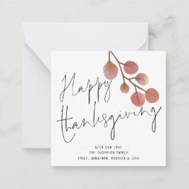 Mini STORLEKT enkelt Foliage Happy thanksgiving-ko Anteckningskort