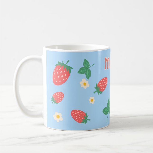 Mini Strawberry Blommar Personlig mugg (Vänster)