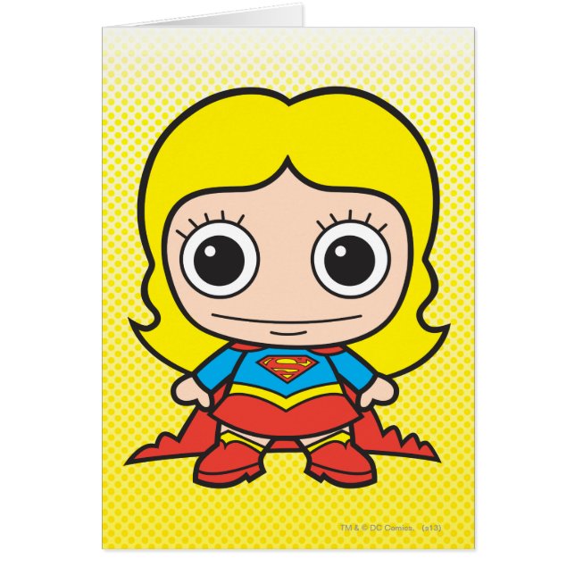 Mini Supergirl Hälsningskort (Framsidan)