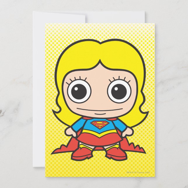 Mini Supergirl Inbjudningar (Framsida)