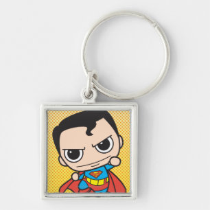 Mini Superman Flies Fyrkantig Silverfärgad Nyckelring
