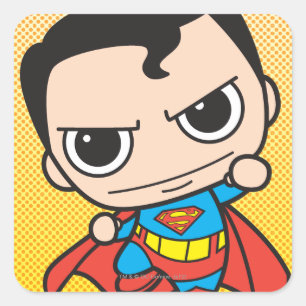 Mini Superman Flies Fyrkantigt Klistermärke