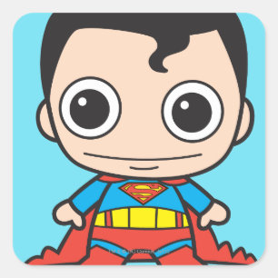 Mini Superman Fyrkantigt Klistermärke