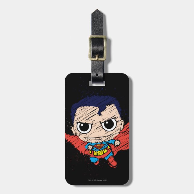 Mini Superman Sketch Bagagebricka (Vertikal Framsida)