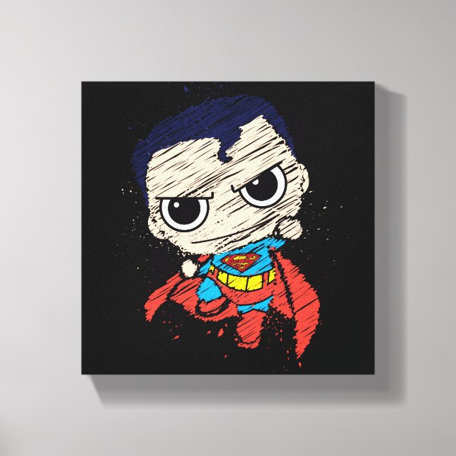 Mini Superman Sketch - Flygning Canvastryck (Framsida)